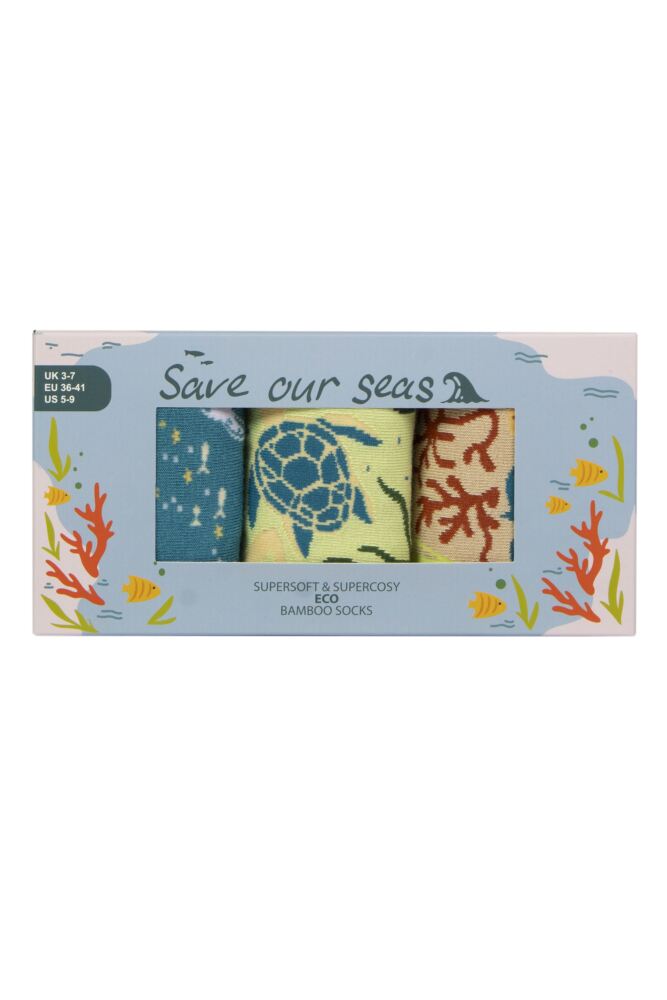 sockshop Shared EarthMens & Women's Save Our Seas Bamboo Socks Gift Box – 3 Pair