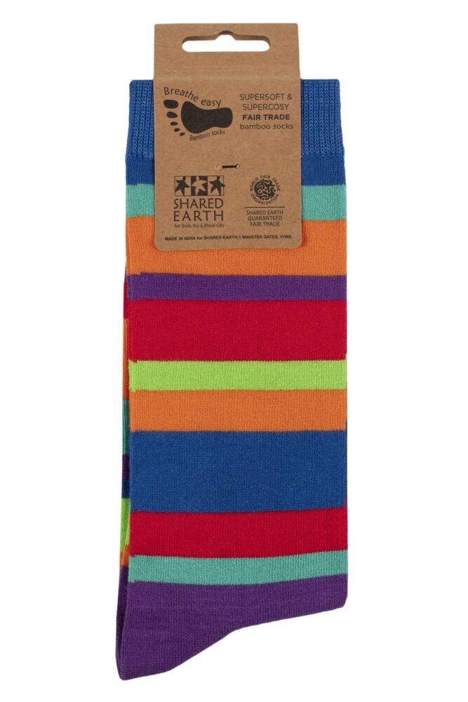 sockshop Shared EarthMens & Womens Fair Trade Bamboo Bright Stripe Socks