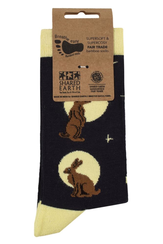 sockshop Shared EarthMens & Womens Fair Trade Bamboo Hares & Moon Socks