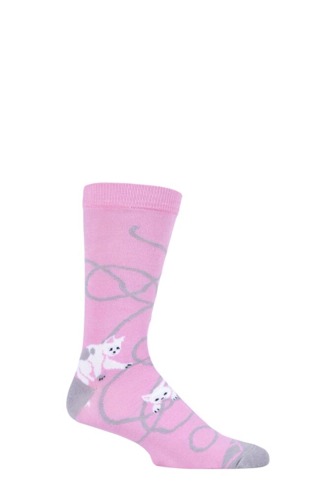 Sockshop Shared EarthMens & Womens Fair Trade Bamboo Kitten Playing Socks