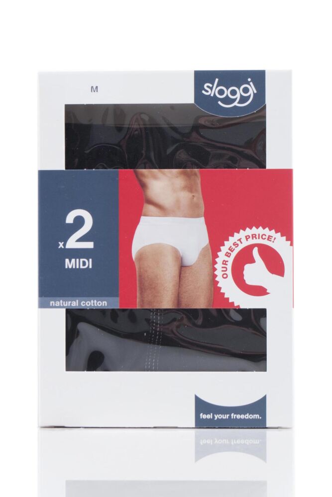 sockshop SloggiMens Cotton 24/7 Basic Midi Briefs 2-Pack