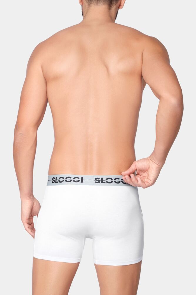 Sockshop SloggiMens Cotton Go Soft Waistband Comfort Longer Leg Boxer Shorts 3-Pack