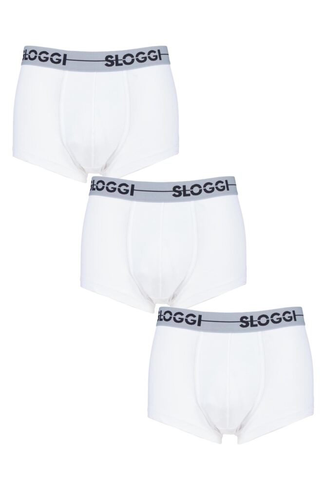 Sockshop SloggiMens Cotton Go Soft Waistband Comfort Low Rise Hipster Boxer Shorts 3-Pack