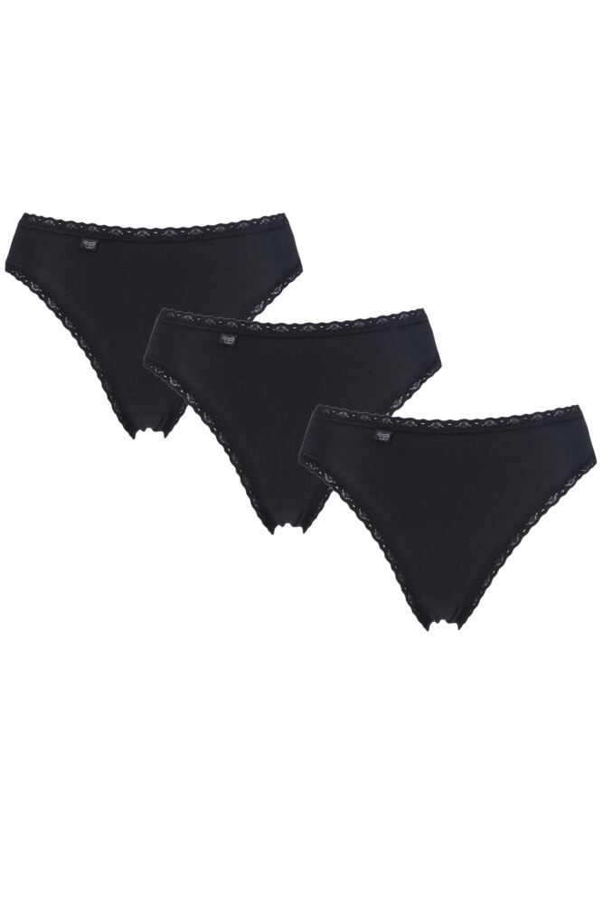 Sockshop SloggiWomens Cotton 24/7 Lace Tai Briefs 3-Pack