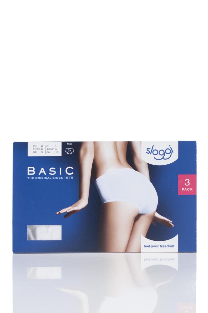 sockshop SloggiWomens Cotton Basic Midi Briefs 3-Pair