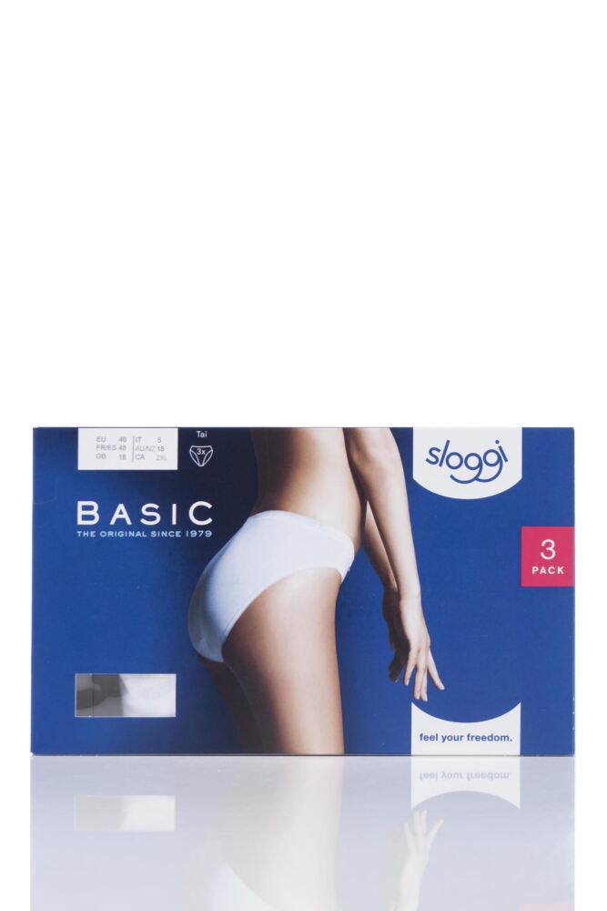 sockshop SloggiWomens Cotton Basic Tai Briefs 3-Pair