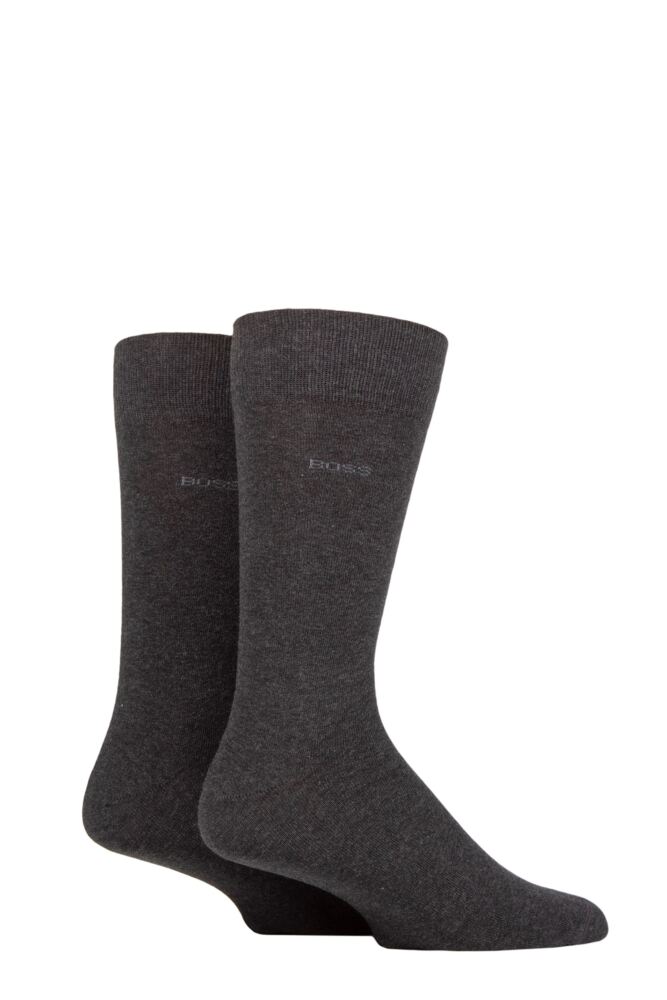 Sockshop BOSSMens Cotton Plain Socks 2-Pair