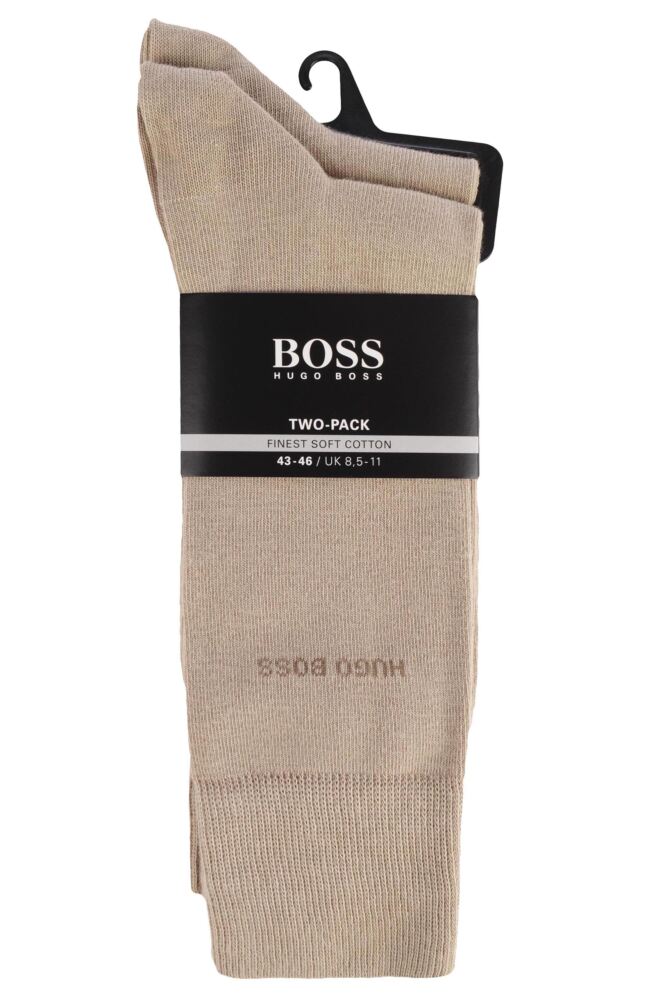 sockshop BOSSMens Cotton Plain Socks 2-Pair
