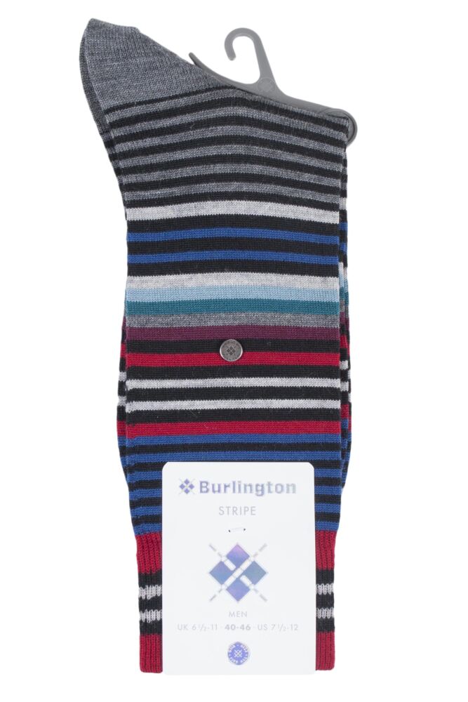 sockshop BurlingtonMens Virgin Wool Stripe Socks