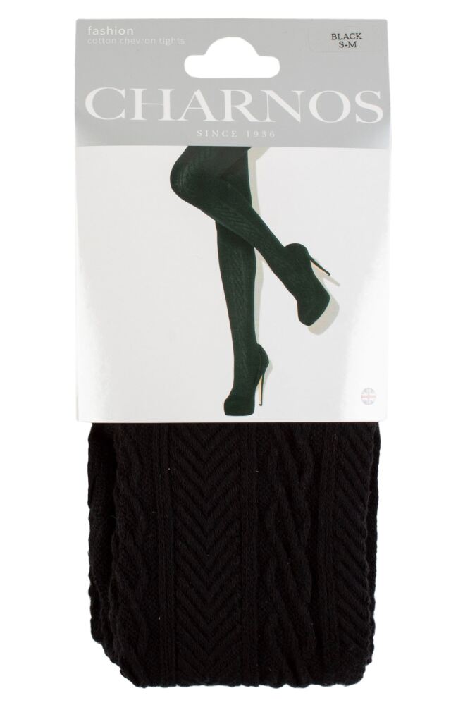 sockshop CharnosWomens Cotton Chevron Tights