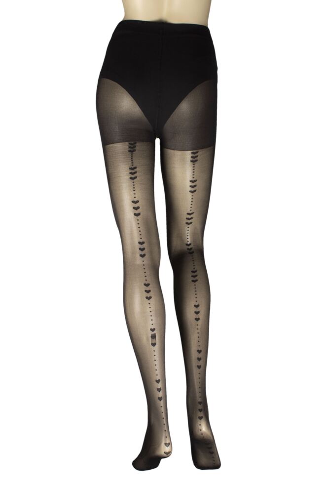 Sockshop CharnosWomens Sheer Heart Backseam Tights