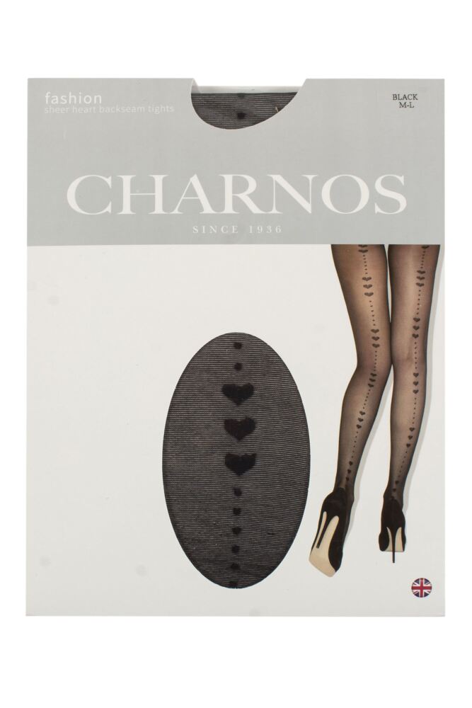 sockshop CharnosWomens Sheer Heart Backseam Tights
