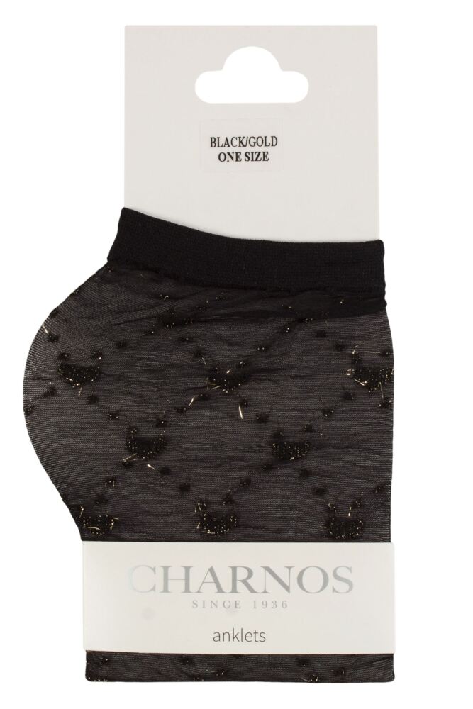 sockshop CharnosWomens Sparkle Heart Ankle Socks