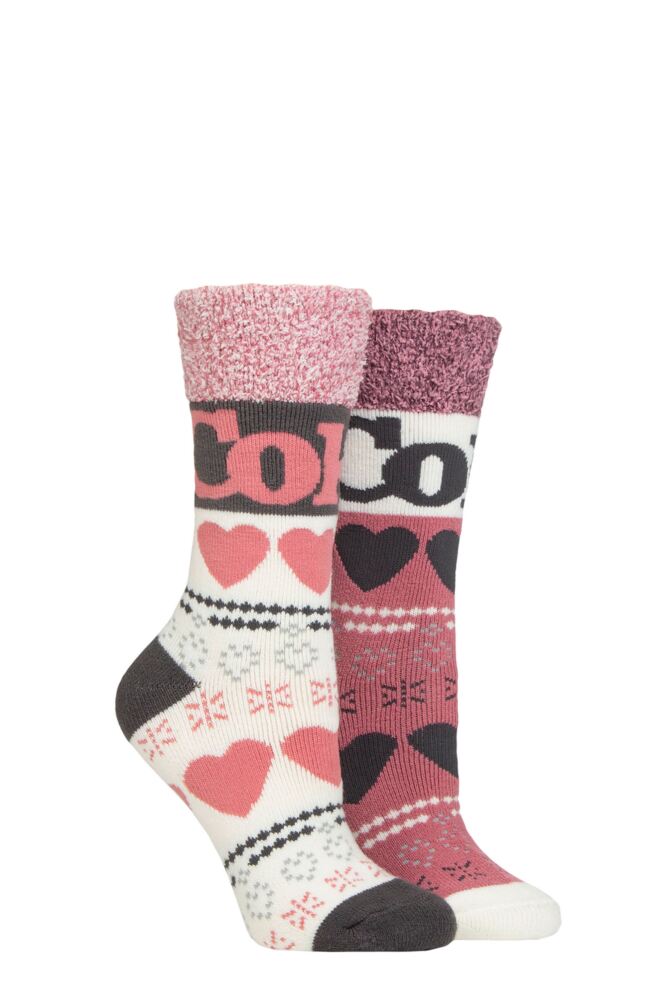 Sockshop Coca-ColaWomens Love Cosy Socks 2-Pair
