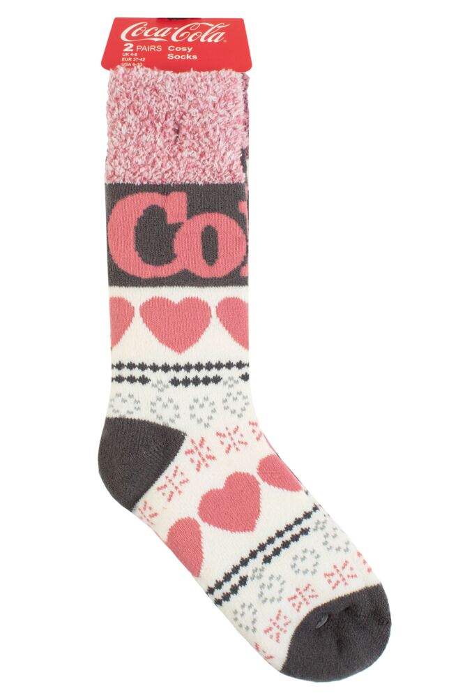sockshop Coca-ColaWomens Love Cosy Socks 2-Pair