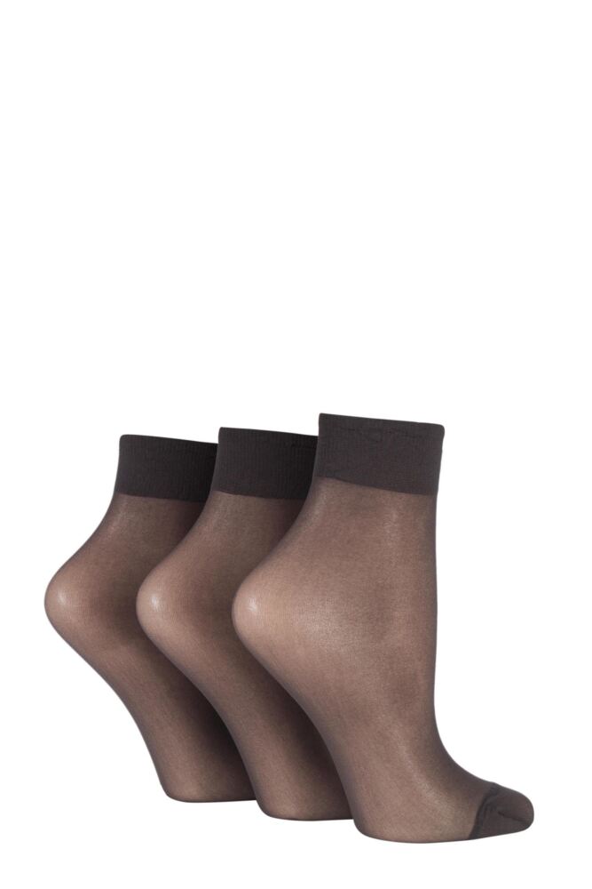 Sockshop ELLEWomens 15 Denier Ankle Highs 3-Pair
