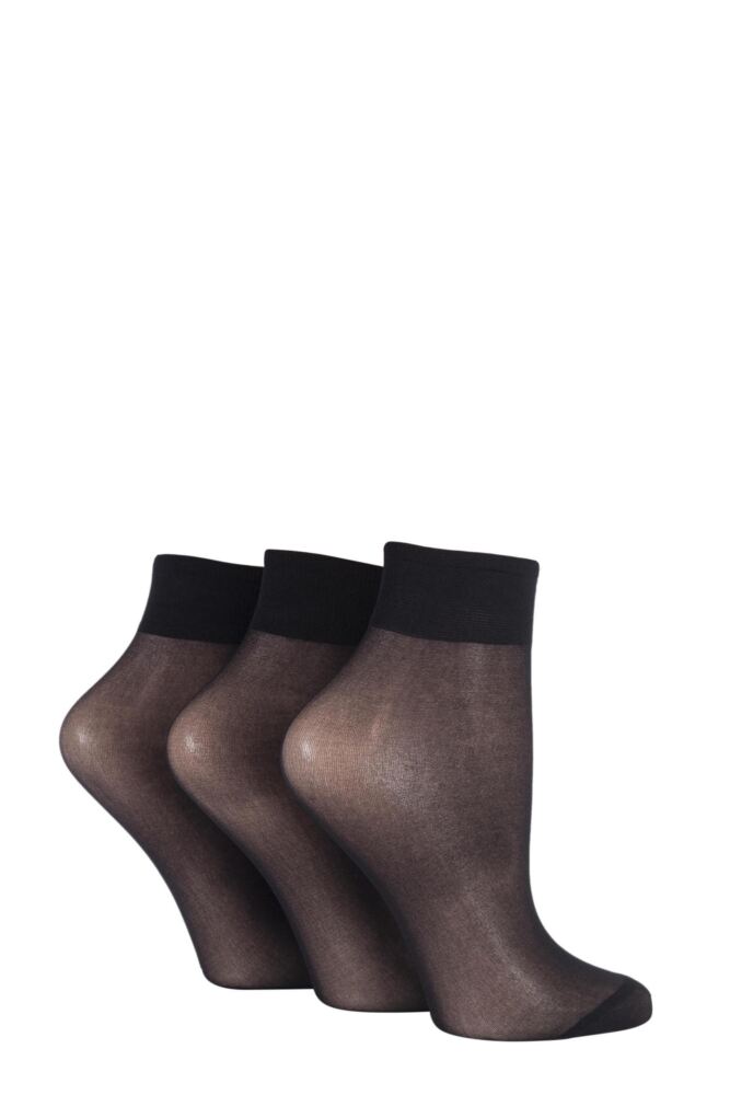 Sockshop ELLEWomens 15 Denier Ankle Highs 3-Pair