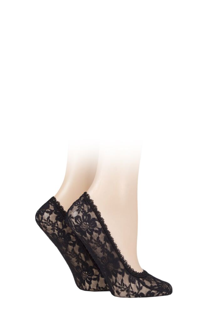Sockshop ELLEWomens Lace Shoe Liners 2-Pair