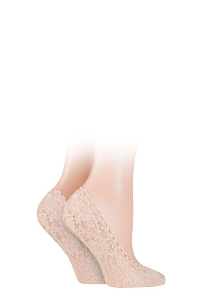 Sockshop ELLEWomens Lace Shoe Liners 2-Pair