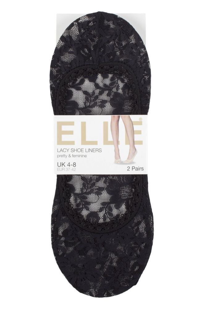 sockshop ELLEWomens Lace Shoe Liners 2-Pair