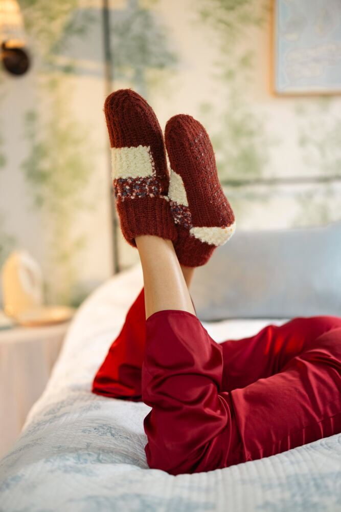 Sockshop ELLEWomens Sherpa Lined Slipper Socks