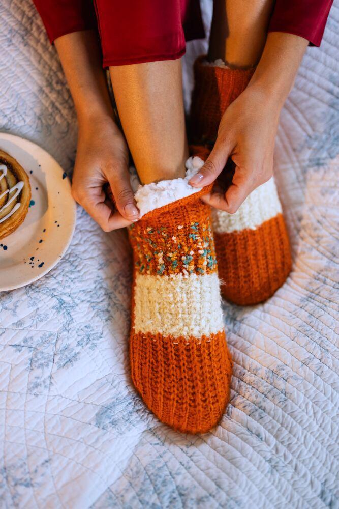 Sockshop ELLEWomens Sherpa Lined Slipper Socks