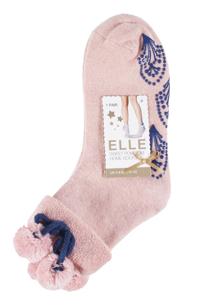 sockshop ELLEWomens Slipper Socks with Pompoms