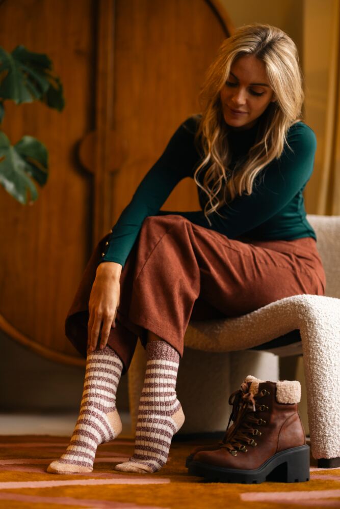 Sockshop ELLEWomens Soft Ribbed Boot Socks 2-Pair