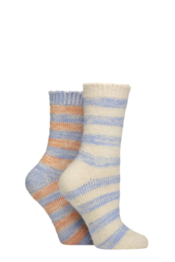 Sockshop ELLEWomens Soft Stripe Boot Socks 2-Pair