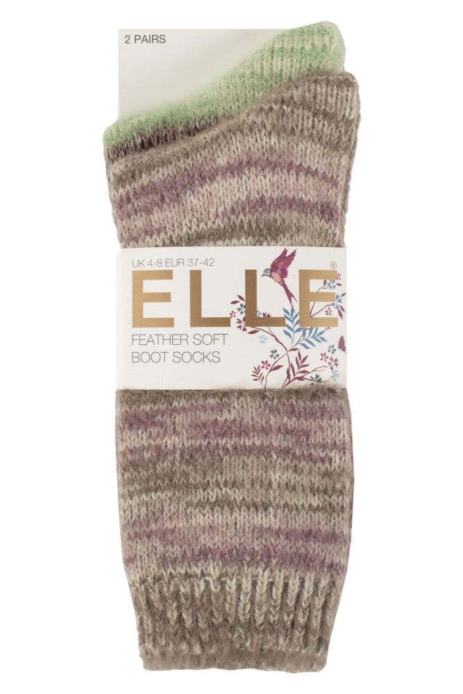 sockshop ELLEWomens Soft Stripe Boot Socks 2-Pair