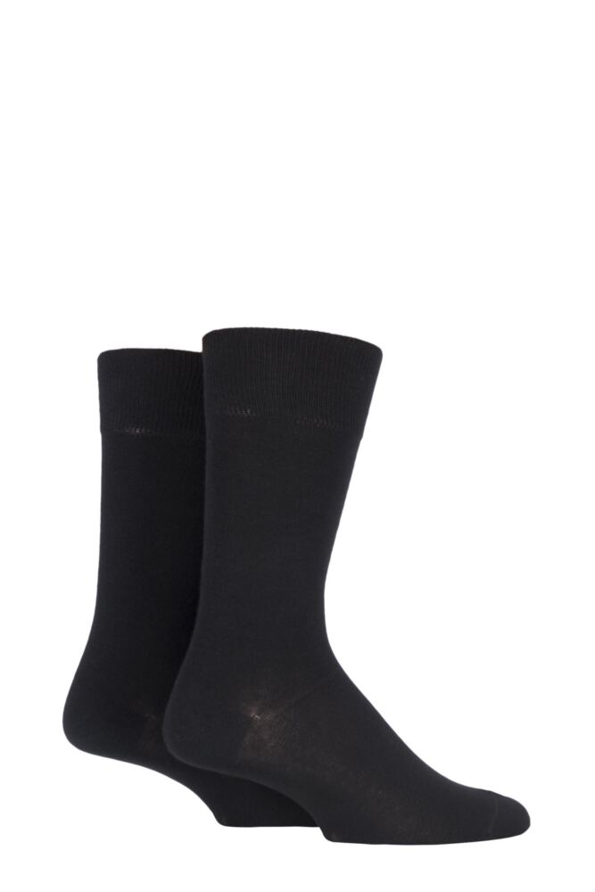 Sockshop FALKEMens Cotton Swing Plain Socks 2-Pair