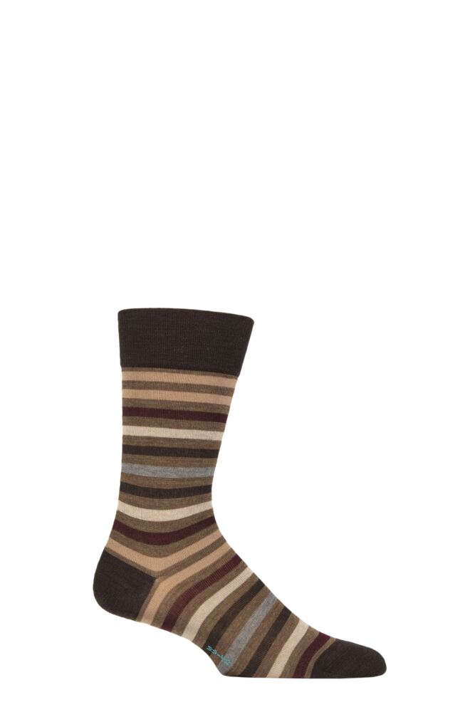 Sockshop FALKEMens Virgin Wool Tinted Stripe Socks