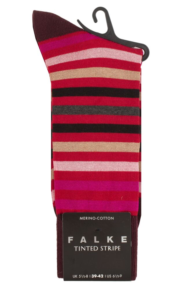 sockshop FALKEMens Virgin Wool Tinted Stripe Socks