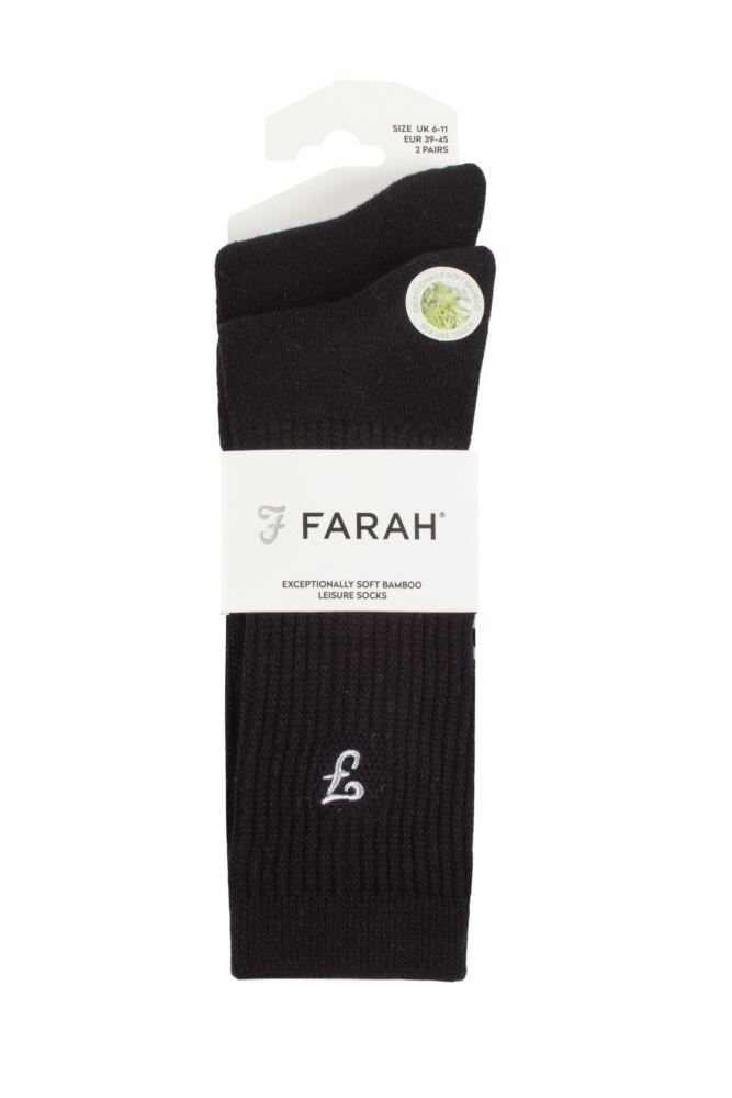 sockshop FarahMens Bamboo Leisure Socks 2-Pair