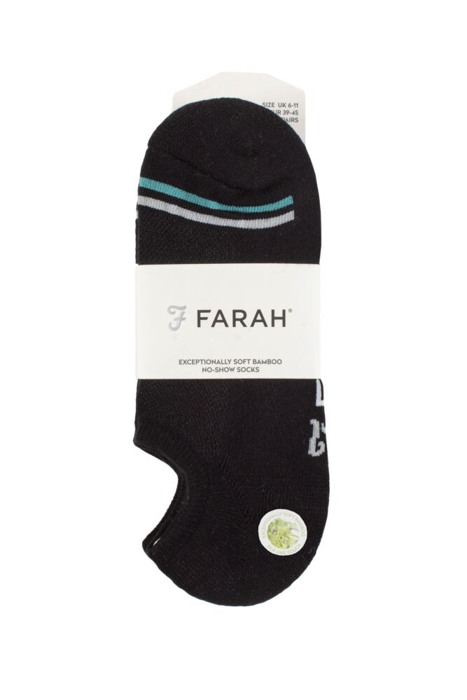 sockshop FarahMens Bamboo No Show Socks 3-Pair