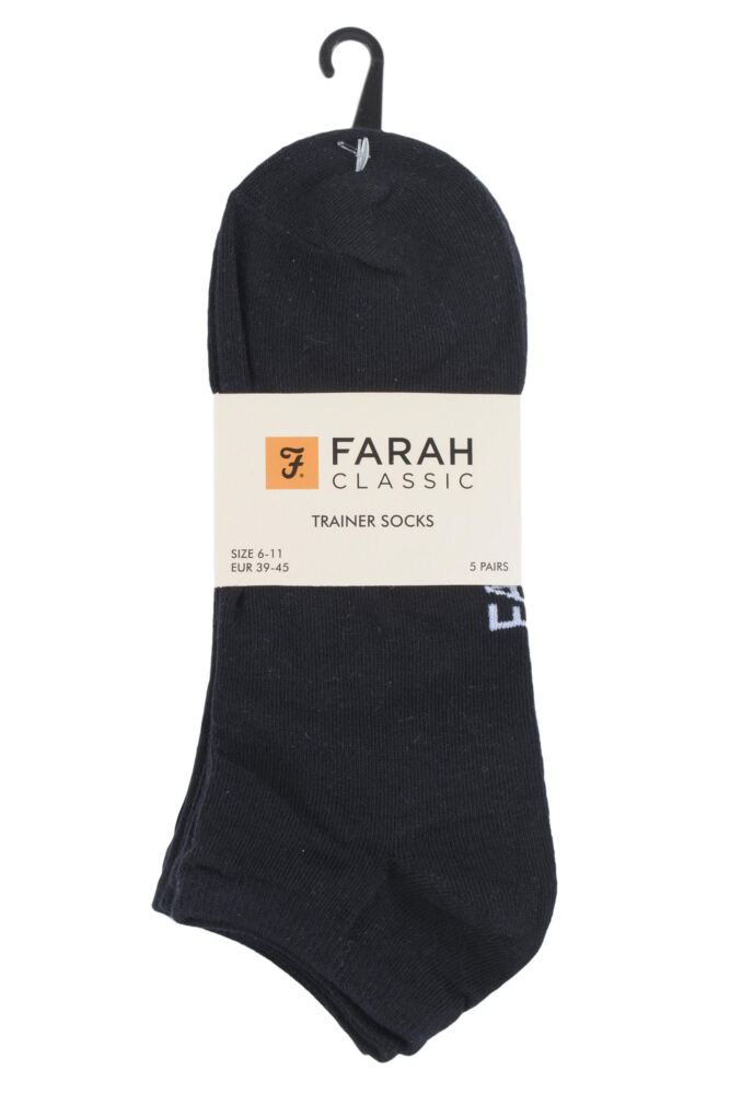 sockshop FarahMens Cotton Trainer Socks 5-Pair