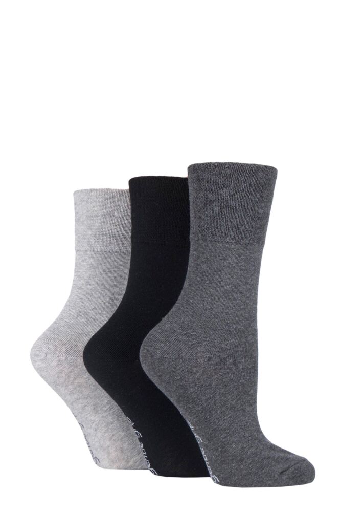 Sockshop Gentle GripKids Cotton Plain Socks 3-Pair