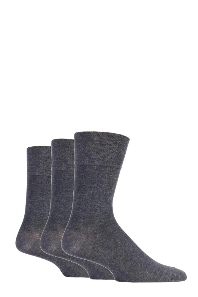 Sockshop Gentle GripMens Cotton Plain Socks 3-Pair