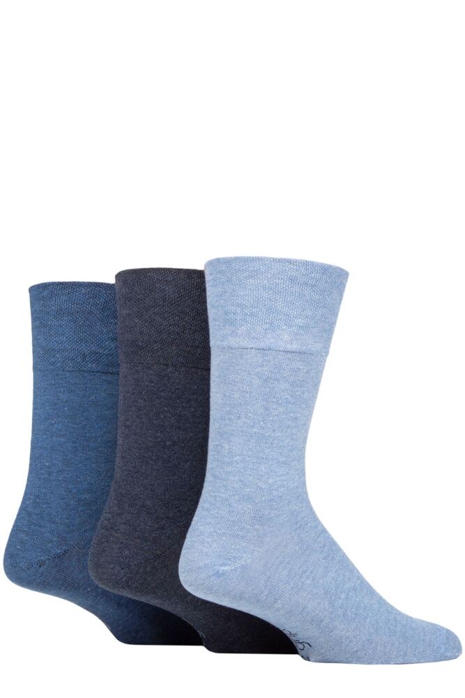 Sockshop Gentle GripMens Cotton Plain Socks 3-Pair