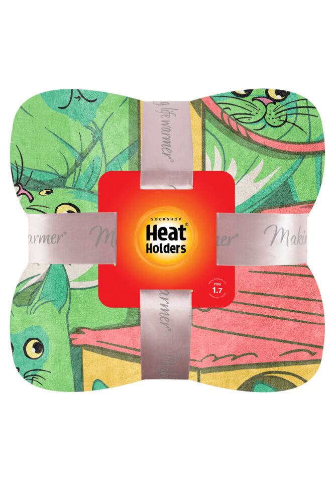 sockshop Heat Holders1.7 Tog Cat Pattern Blanket