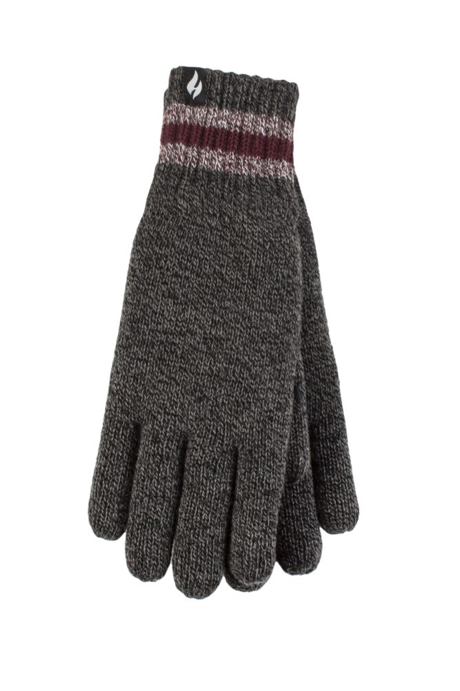 Sockshop Heat HoldersMens Cedar Stripe Cuff Gloves
