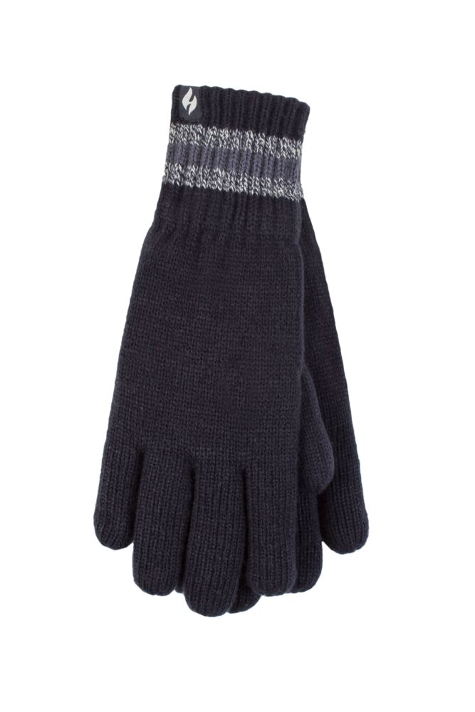 Sockshop Heat HoldersMens Cedar Stripe Cuff Gloves