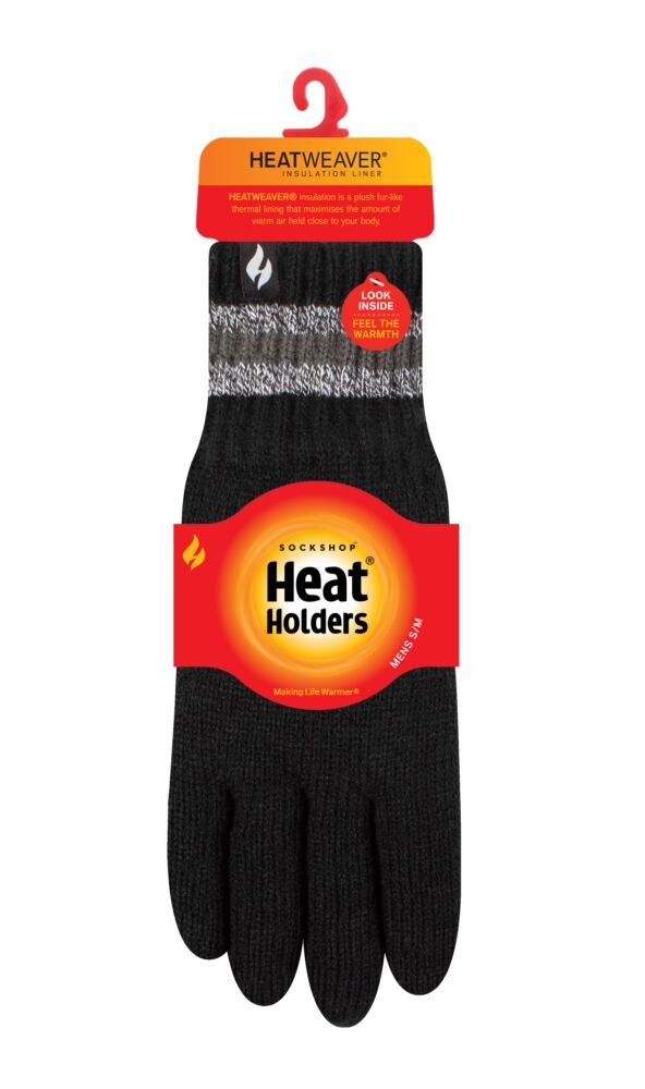 sockshop Heat HoldersMens Cedar Stripe Cuff Gloves