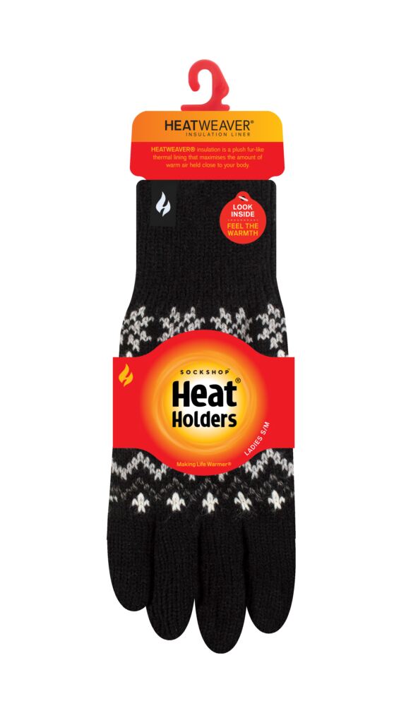 sockshop Heat HoldersWomens Avens Patterned Gloves