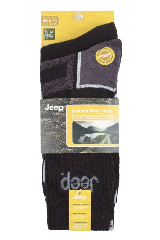 sockshop JeepMens Bamboo Boot Socks 2-Pair