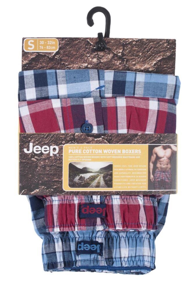 sockshop JeepMens Cotton Woven Boxer Shorts 2-Pair