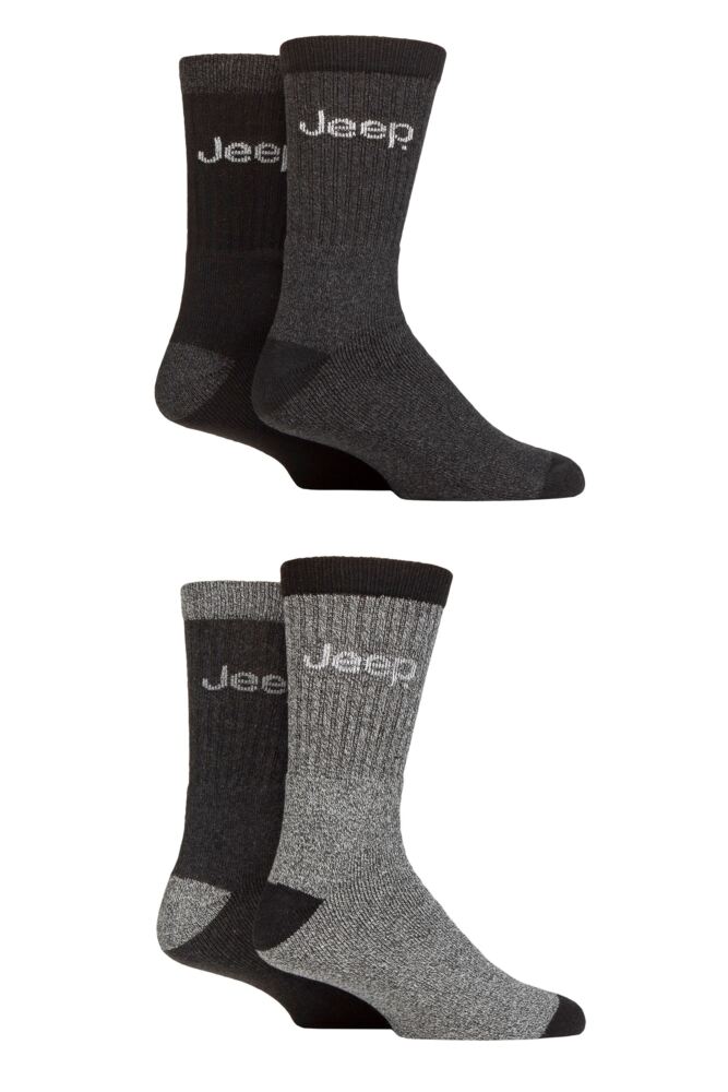Sockshop JeepMens Marl Boot Socks 4-Pair