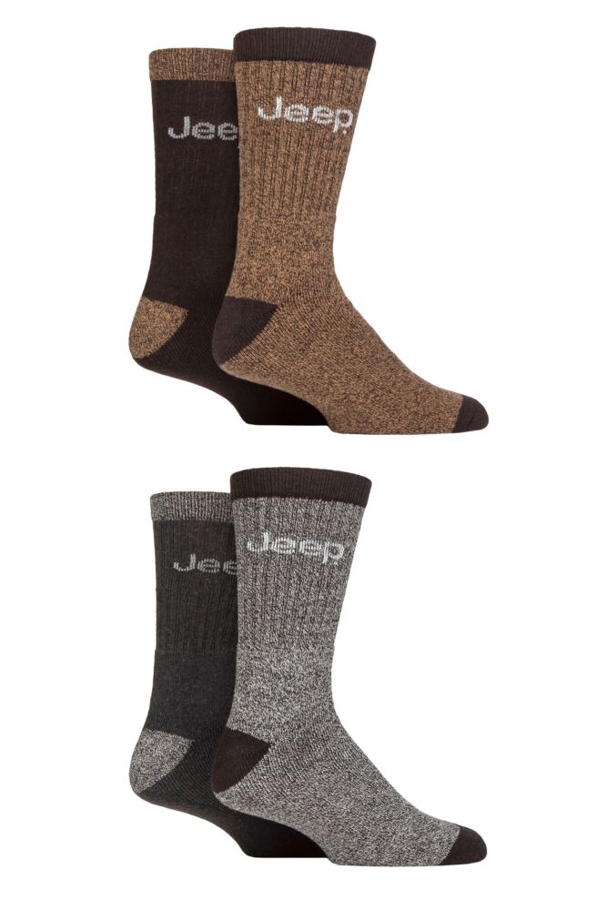 Sockshop JeepMens Marl Boot Socks 4-Pair