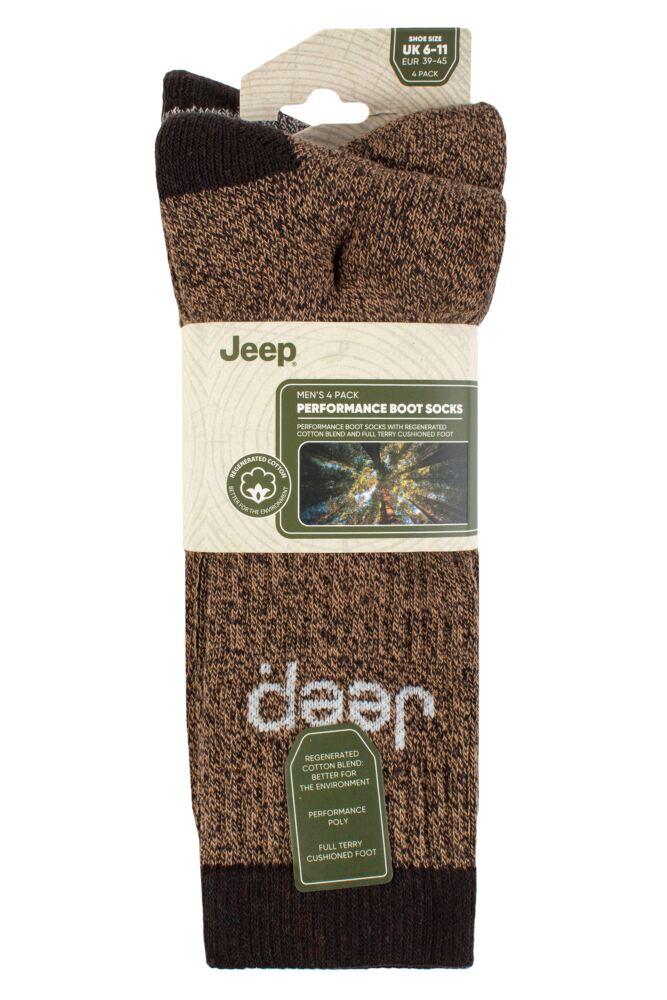 sockshop JeepMens Marl Boot Socks 4-Pair