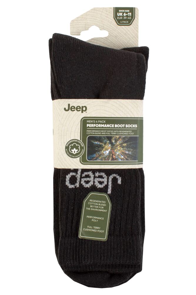 sockshop JeepMens Plain Boot Socks 4-Pair
